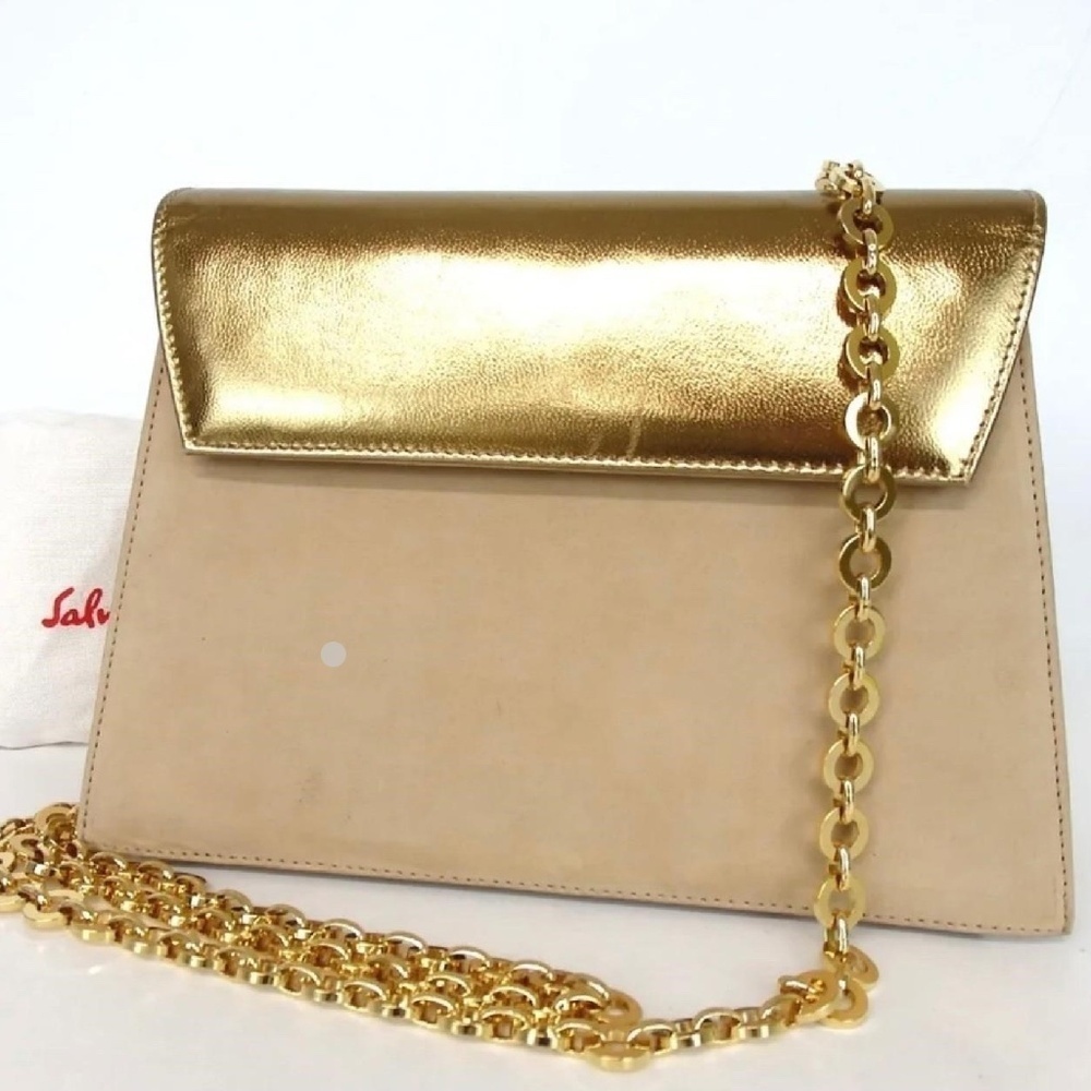 Gold Ferragamo Crossbody Evening Bag Ferragamo Crossbody Evening Bag